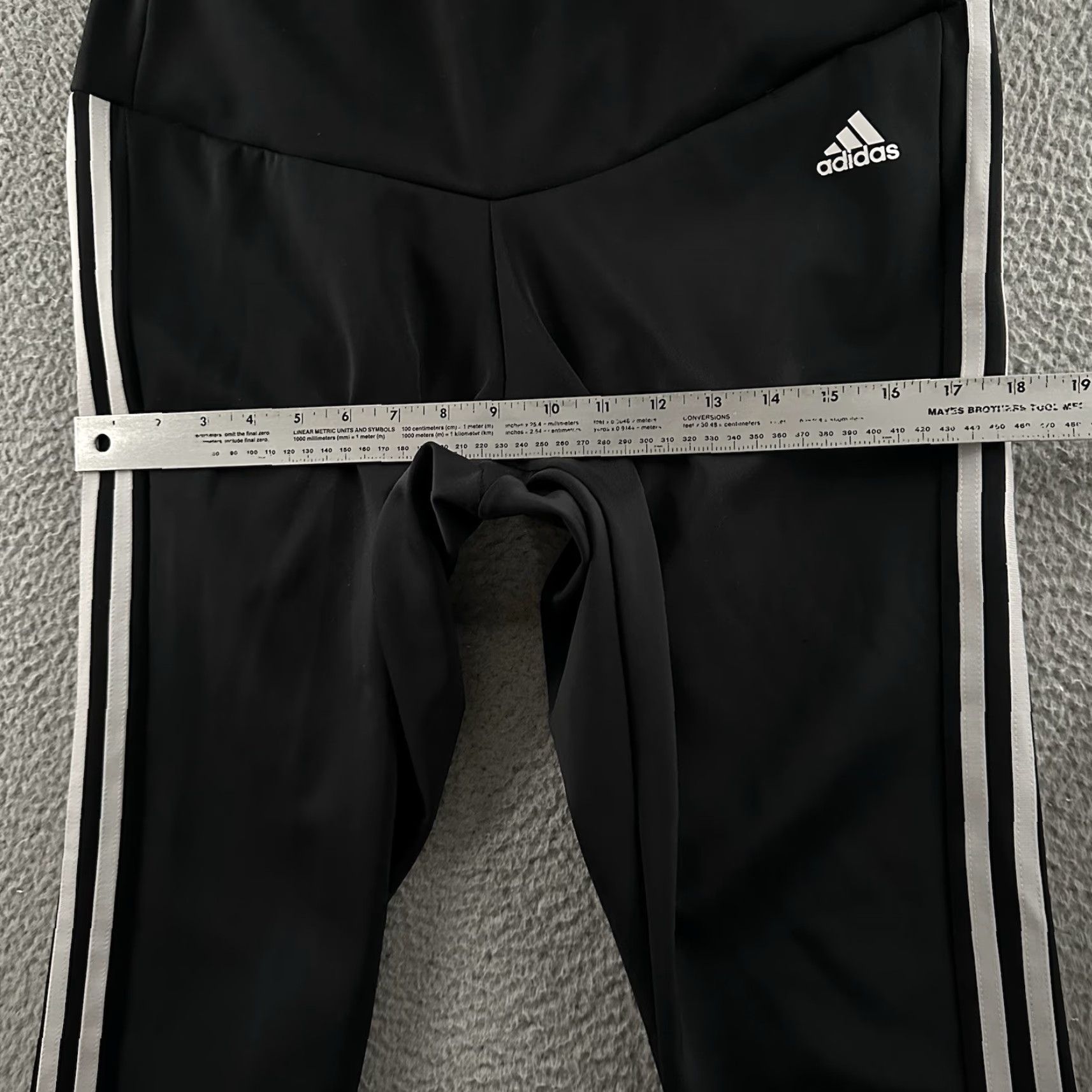 Adidas Adidas Womens Pants Black 2X Aeroready Pull On Striped Polyester Tapered Ankle Pockets Size 40" / US 18 - 6 Thumbnail