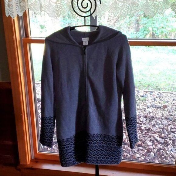 Designer Aspen Zippered Hooded Long Sleeve Bottom Designed Long Hoode Size S / US 4 / IT 40 - 1 Thumbnail