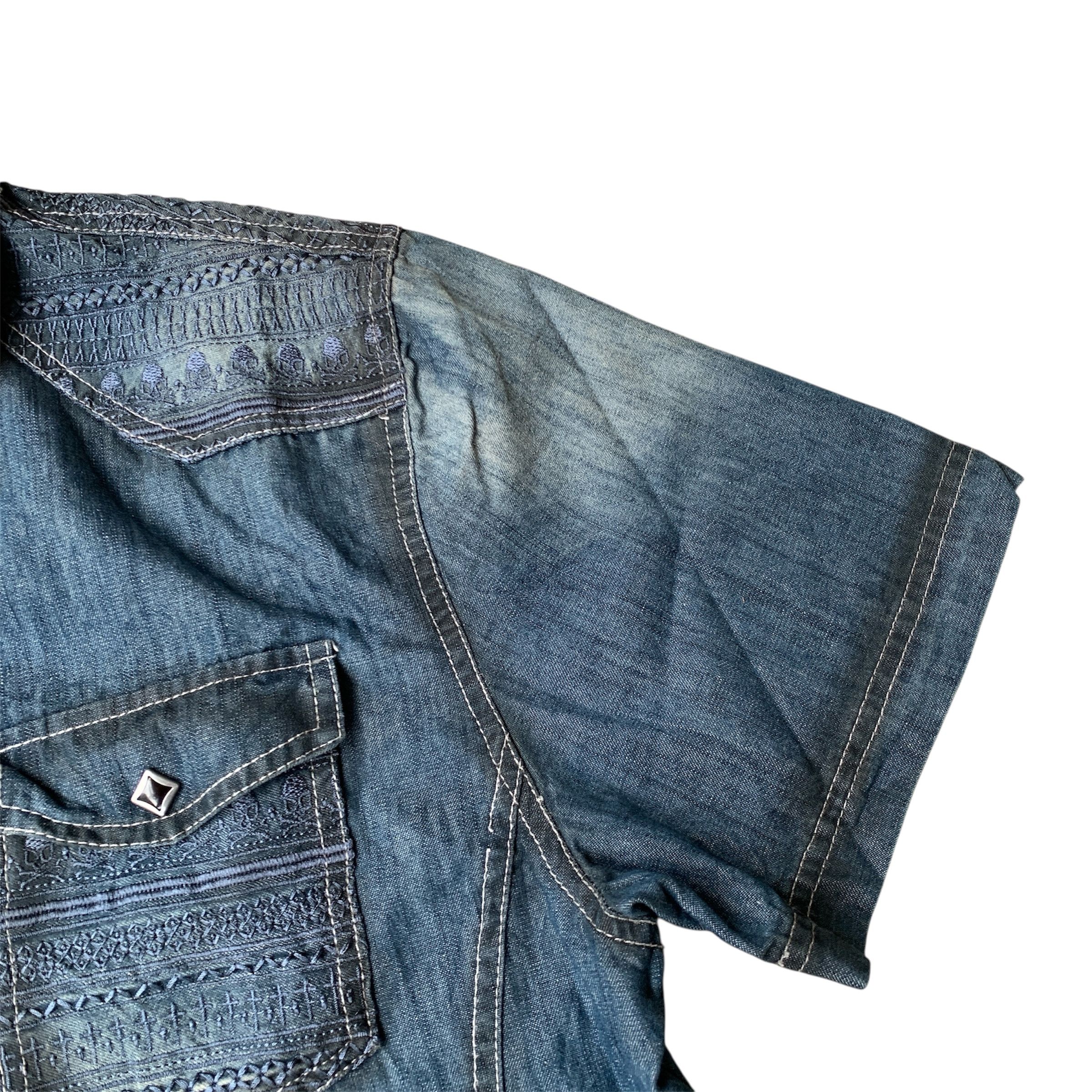 If Six Was Nine Semantic Design Skull Detailed Cambray Shirt Lgb Punk Style Size US L / EU 52-54 / 3 - 6 Thumbnail