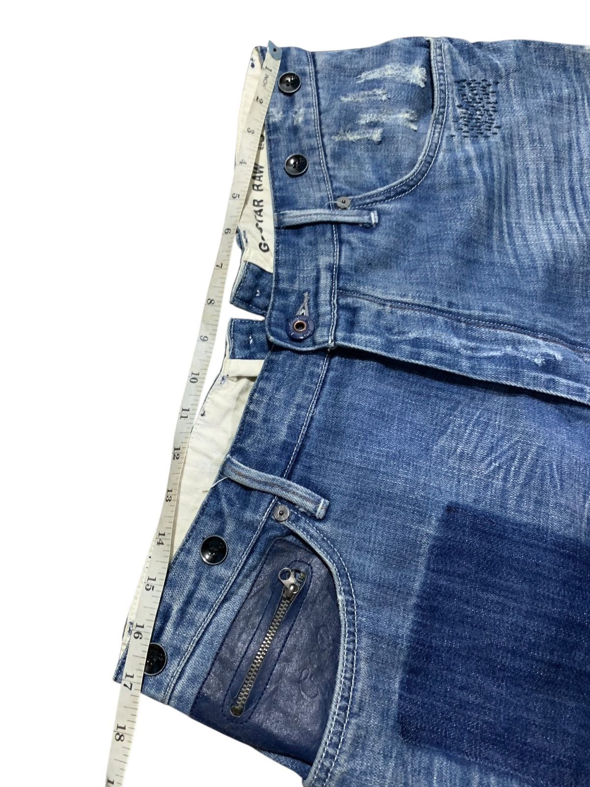 G-Star G Star Raw Denim J cut suspender patch sashiko stitch jeans Size US 33 - 12 Thumbnail