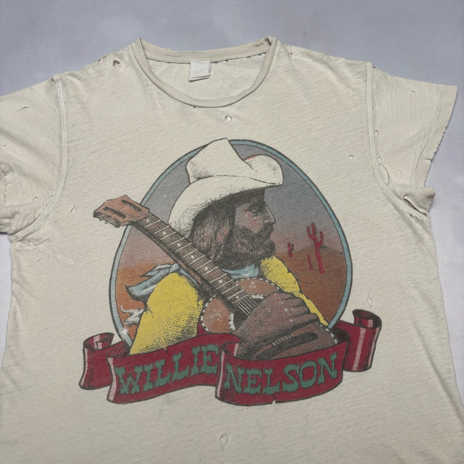 MadeWorn Madeworn Willie Nelson Distressed Retro Shirt XS Country Size US XS / EU 42 / 0 - 2 Thumbnail