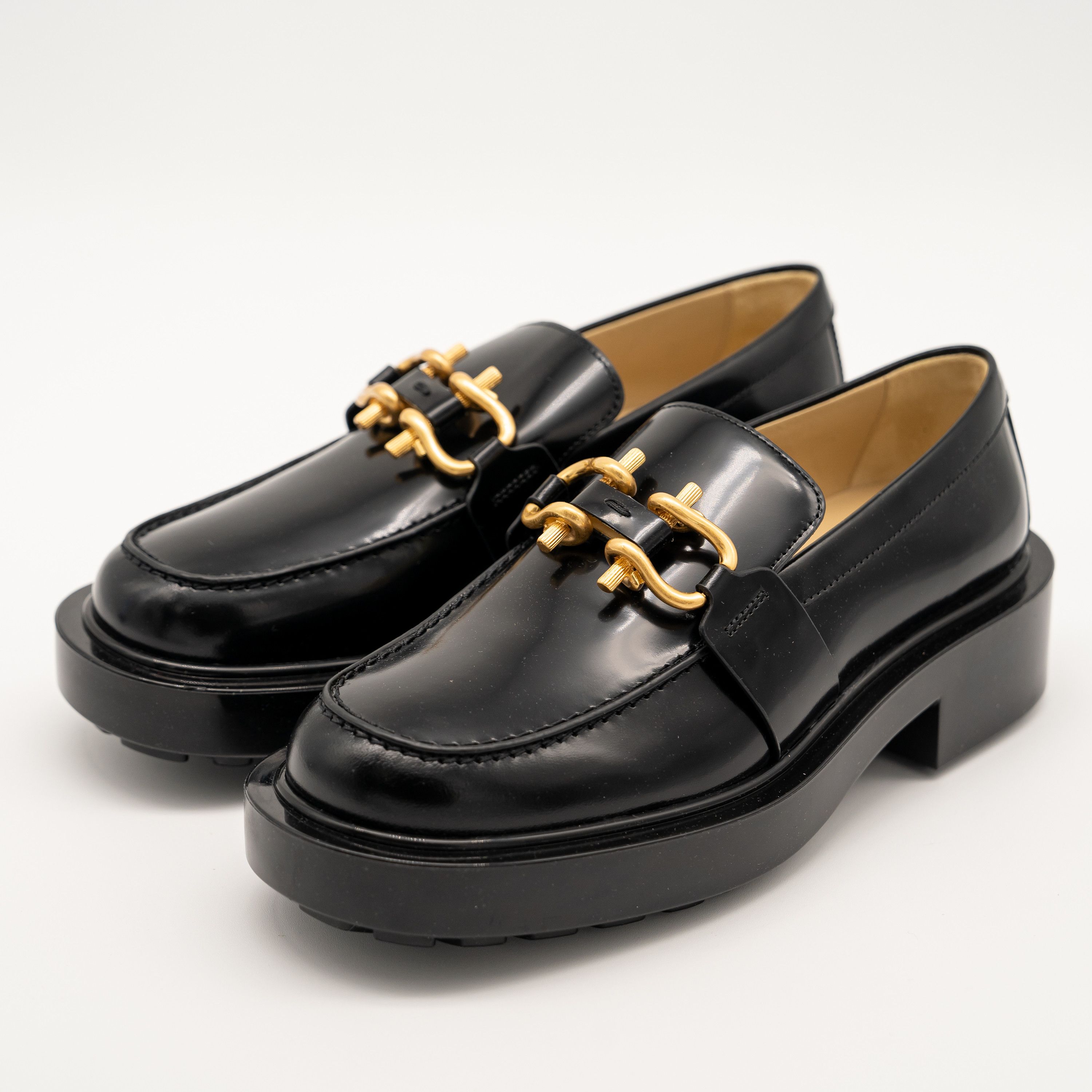 Bottega Veneta 38eu 8 us Bottega Veneta Monsieur Chunky Vinyl Loafers Black Size US 8 / IT 38 - 1 Thumbnail