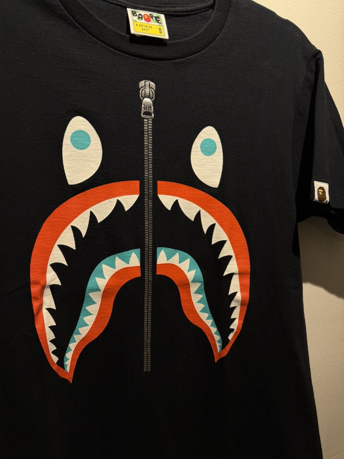 Bape Bape shark logo tee blue/ red size S Size US S / EU 44-46 / 1 - 2 Thumbnail