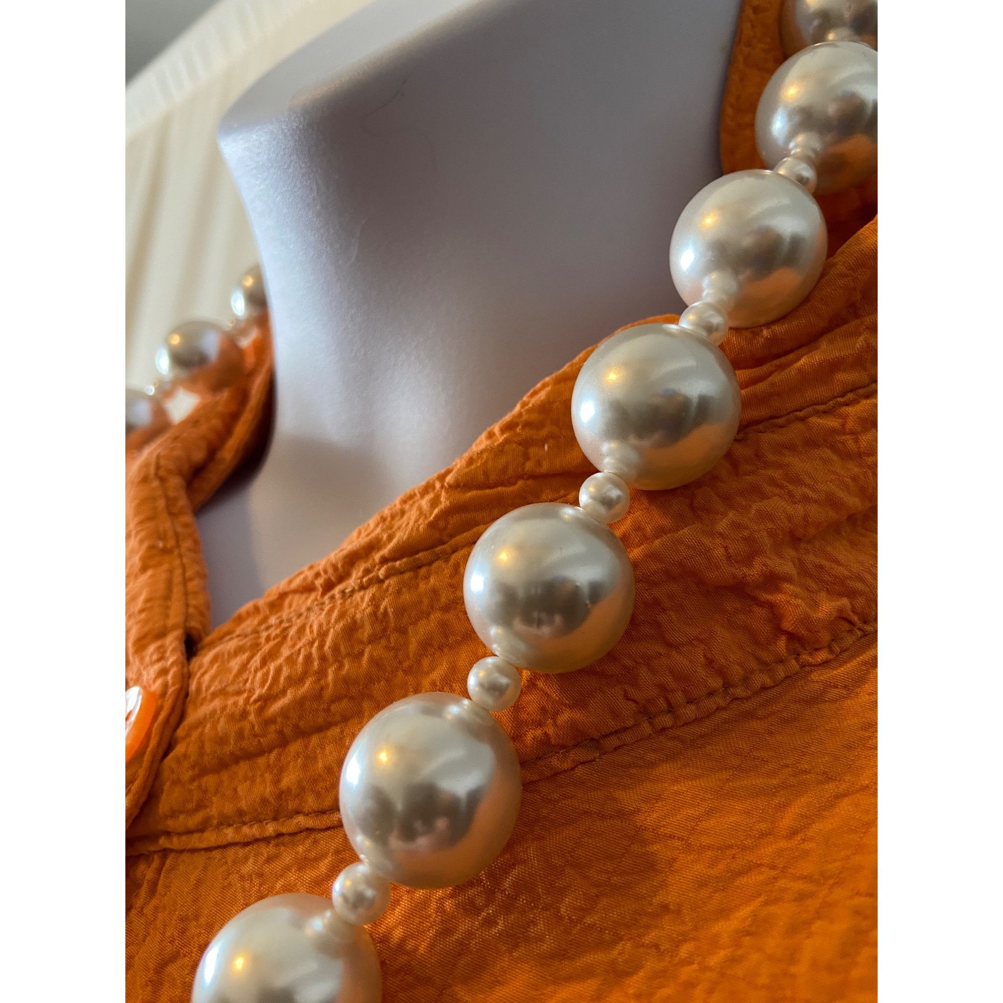 Other Vintage Faux Pearl Necklace W/Large Beads & Small Spacer Bea Size ONE SIZE - 8 Thumbnail