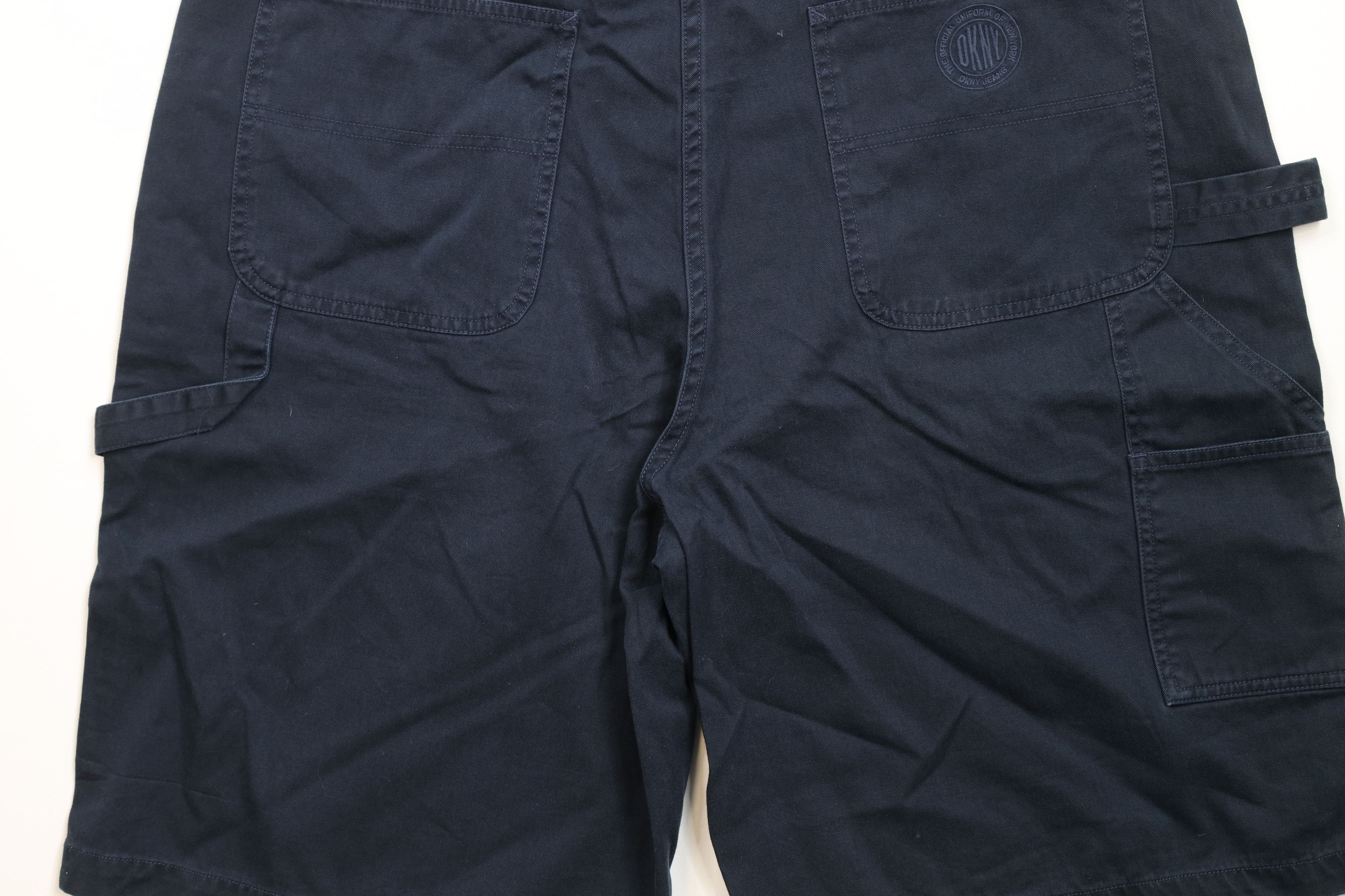 Deadstock Vintage 90s DKNY Baggy Dungaree Chino Shorts Blue