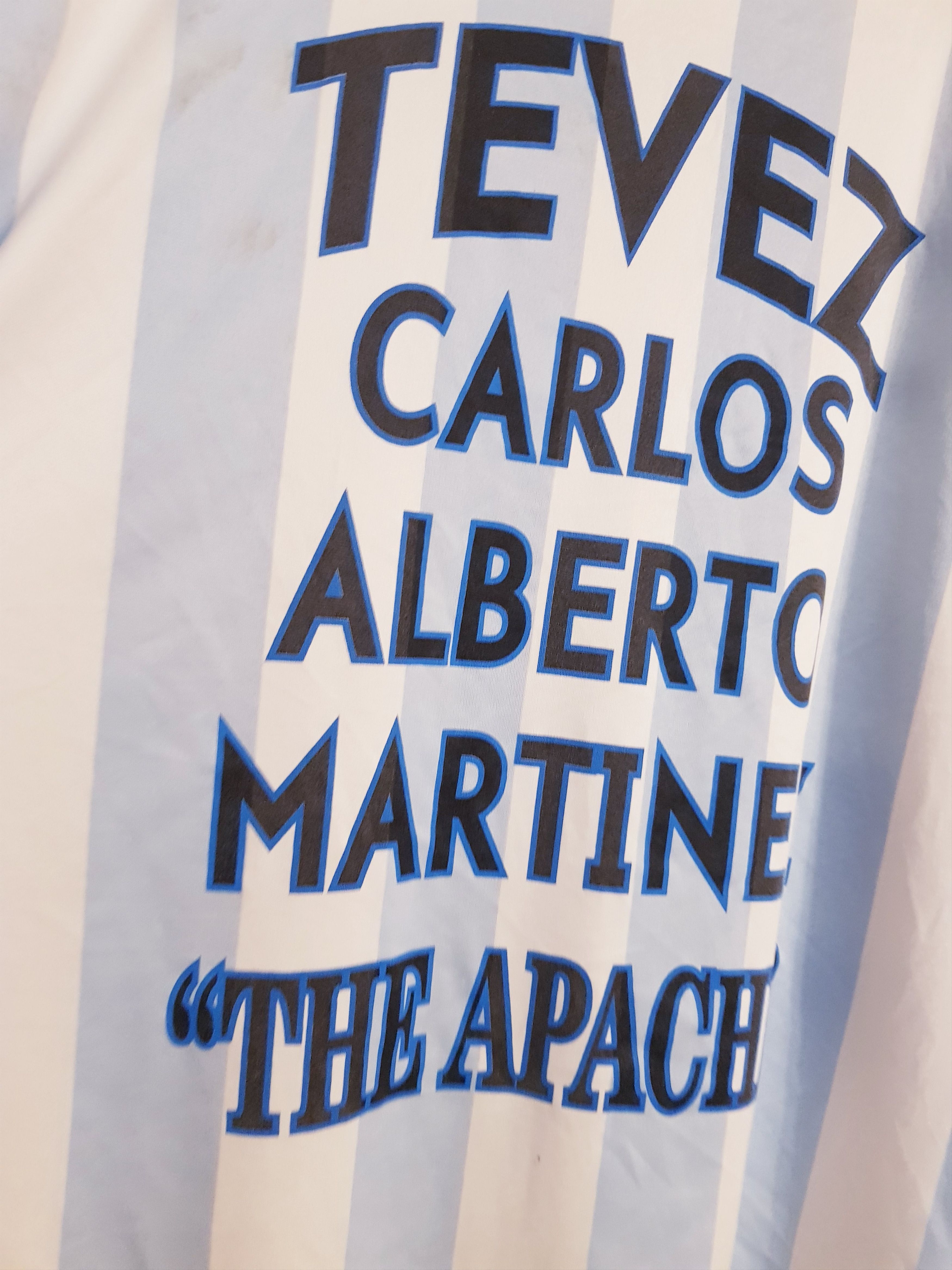 Other Carlos Tevez UTD Argentina Bootleg Fan Tee 2006 AFA Stripe Size US XL / EU 56 / 4 - 8 Thumbnail