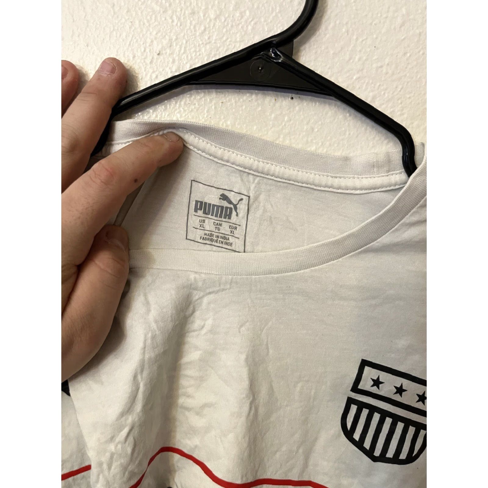Puma Puma Logo Puma Men T-Shirt XL White Logo Graphic Regular Crew Neck Solid Size US XL / EU 56 / 4 - 2 Thumbnail