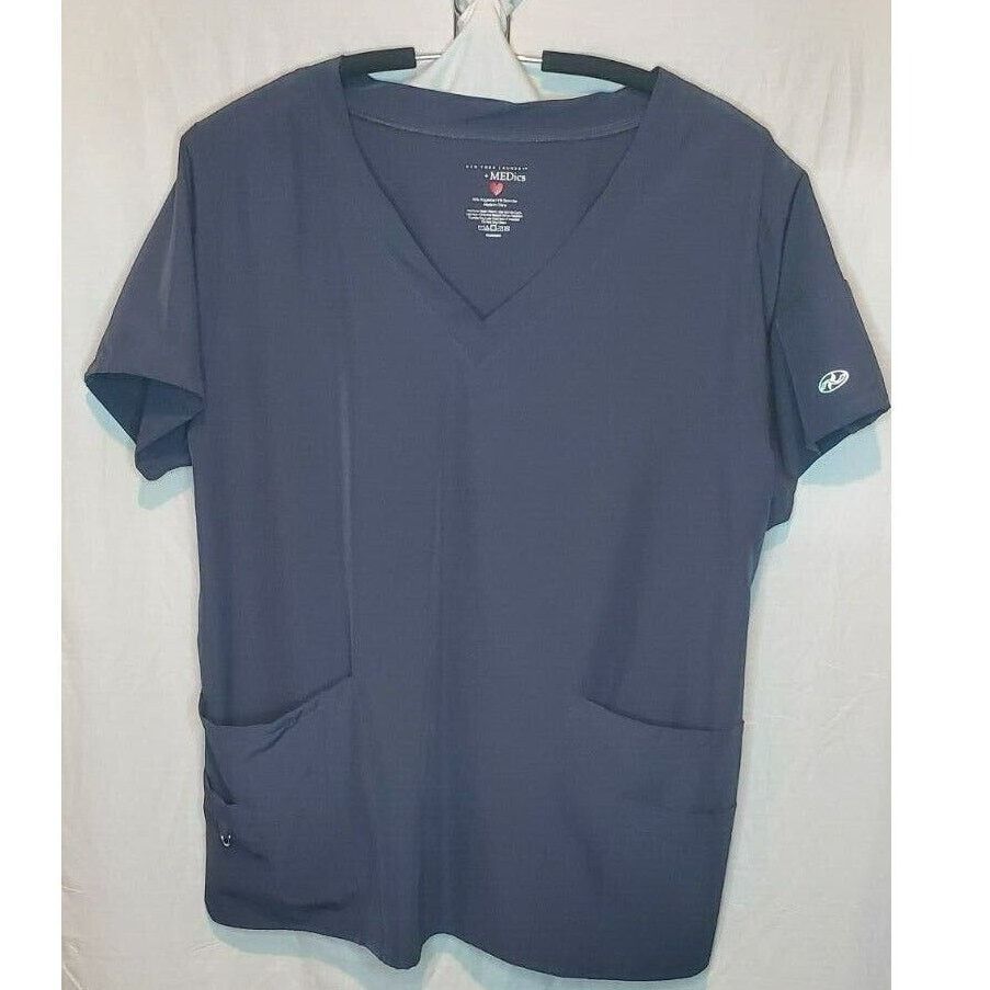 Other Womens Gray Uniform V-neck Scrub Top Shirt by Medics Size L Size L / US 10 / IT 46 - 1 Thumbnail