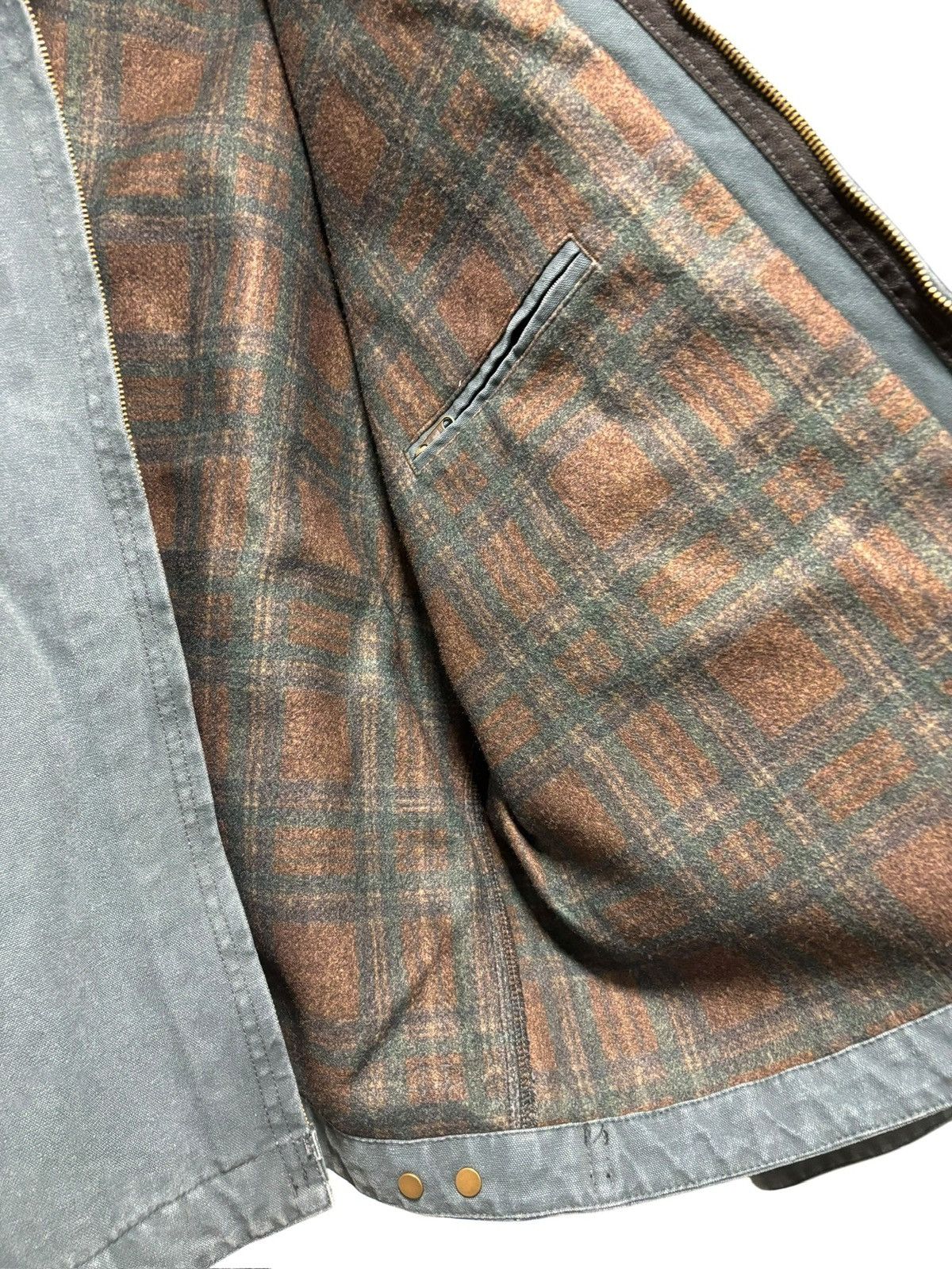 Carhartt Vintage Cahartt Blue Moss Detroit Canvas Jacket Blanket Line Size US XL / EU 56 / 4 - 9 Thumbnail