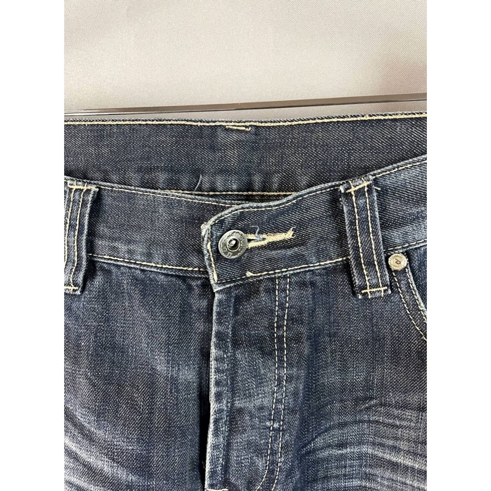 Diesel Diesel Jeans Size 34 Blue Cotton Stretch Wide-Leg Biker Regular Fit 5-Pocket Denim Mens Size US 34 / EU 50 - 4 Thumbnail