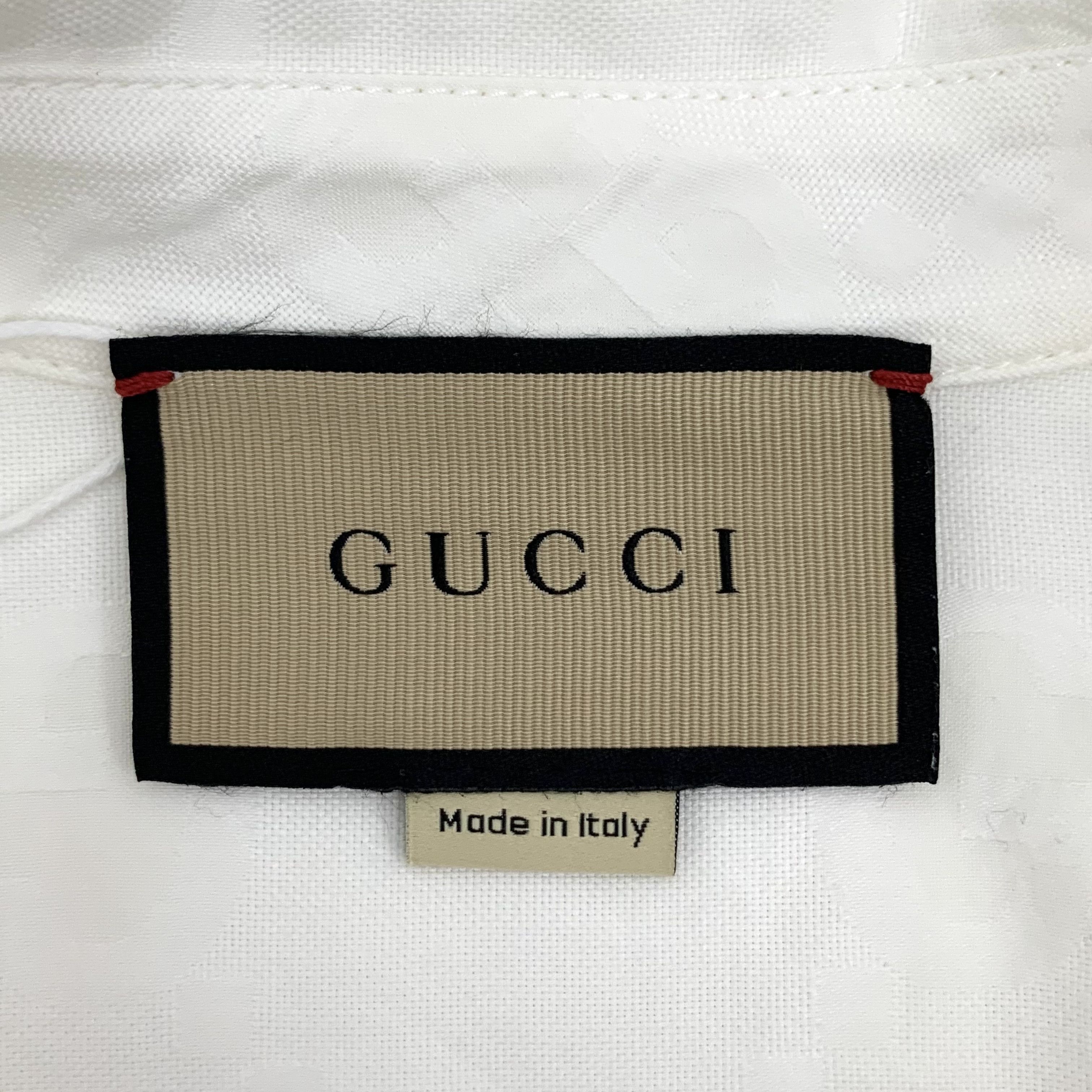 Gucci Gucci White GG Printed Cotton Shirt (Size M) Size US M / EU 48-50 / 2 - 2 Thumbnail