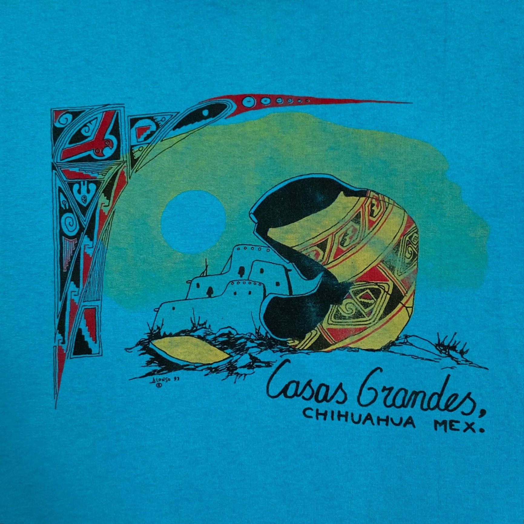 Vintage CASAS GRANDES (1993) "Chihuahua Mexico" Single Stitch Souvenir T-Shirt XL Blue Mens T-Shirt Blue Vintage Size US XL / EU 56 / 4 - 3 Thumbnail