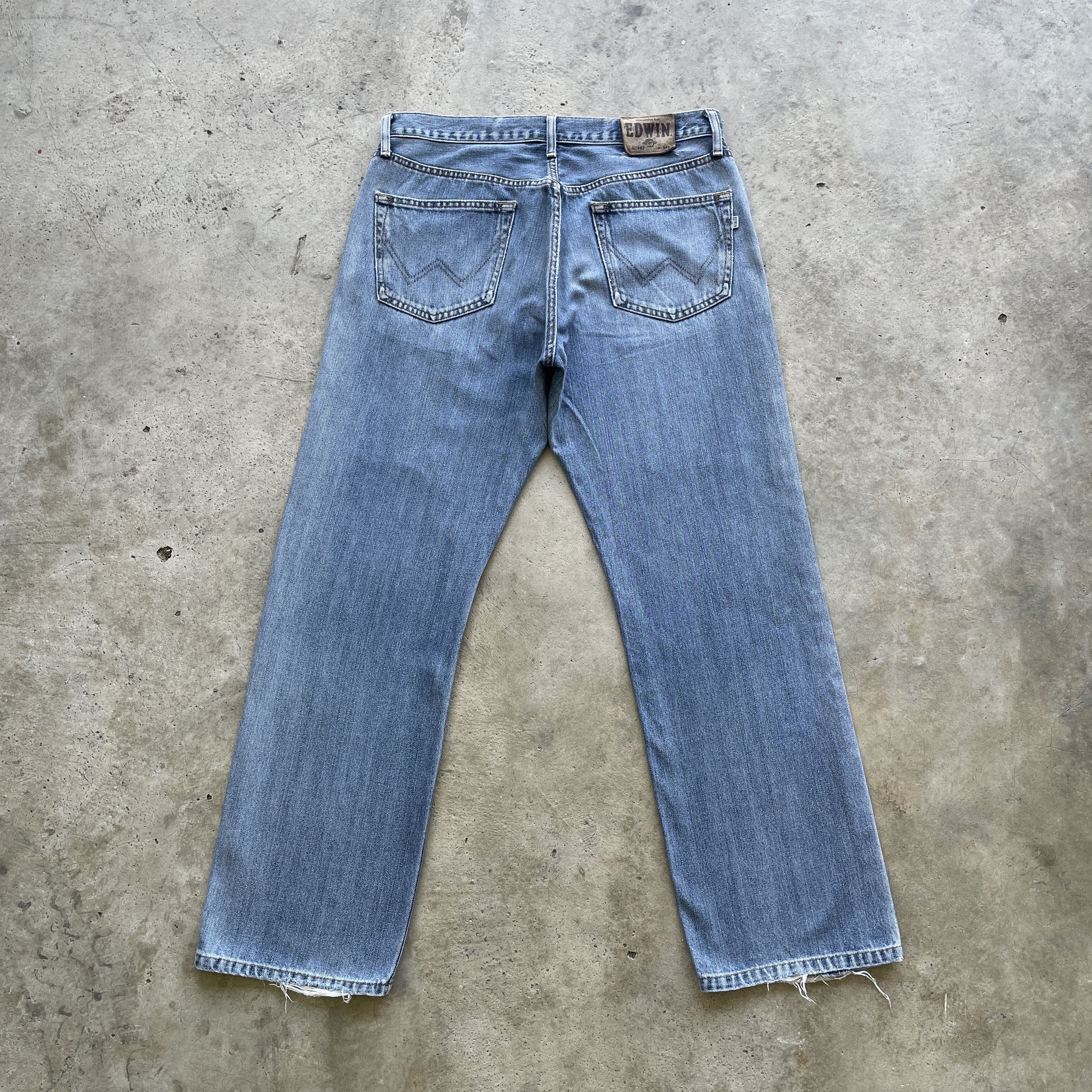 Edwin × Japanese Brand × Vintage W33 VINTAGE EDWIN 403 JEANS DISTRESSED DENIM FADED PANTS Size US 33 - 10 Thumbnail