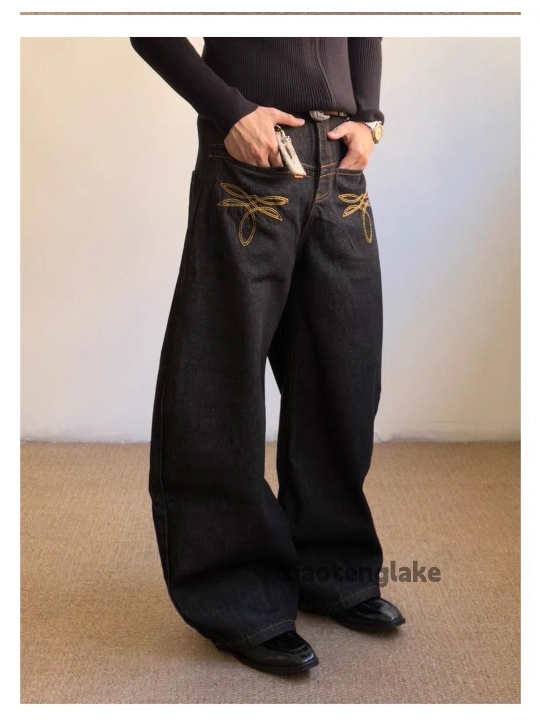 Jean ltx vintage loose baggy wide Leg flared hiphop jeans Size US 28 / EU 44 - 1 Thumbnail