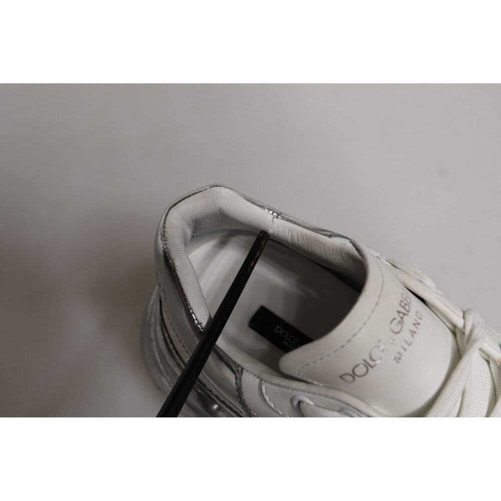 Dolce & Gabbana Dolce & Gabbana White Silver Daymaster Low Top Sneaker Shoes Size US 8.5 / IT 38.5 - 8 Thumbnail