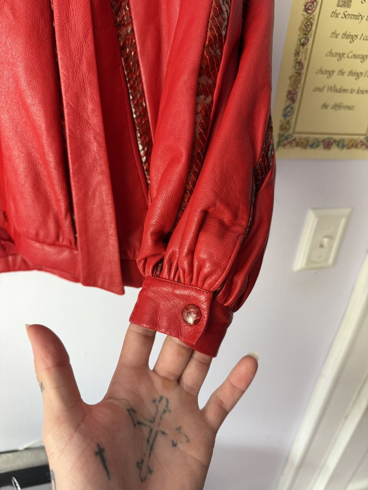 Vintage Vintage Vera Pelle Snake Skin Leather Red Jacket 80s MJ Size US L / EU 52-54 / 3 - 6 Thumbnail