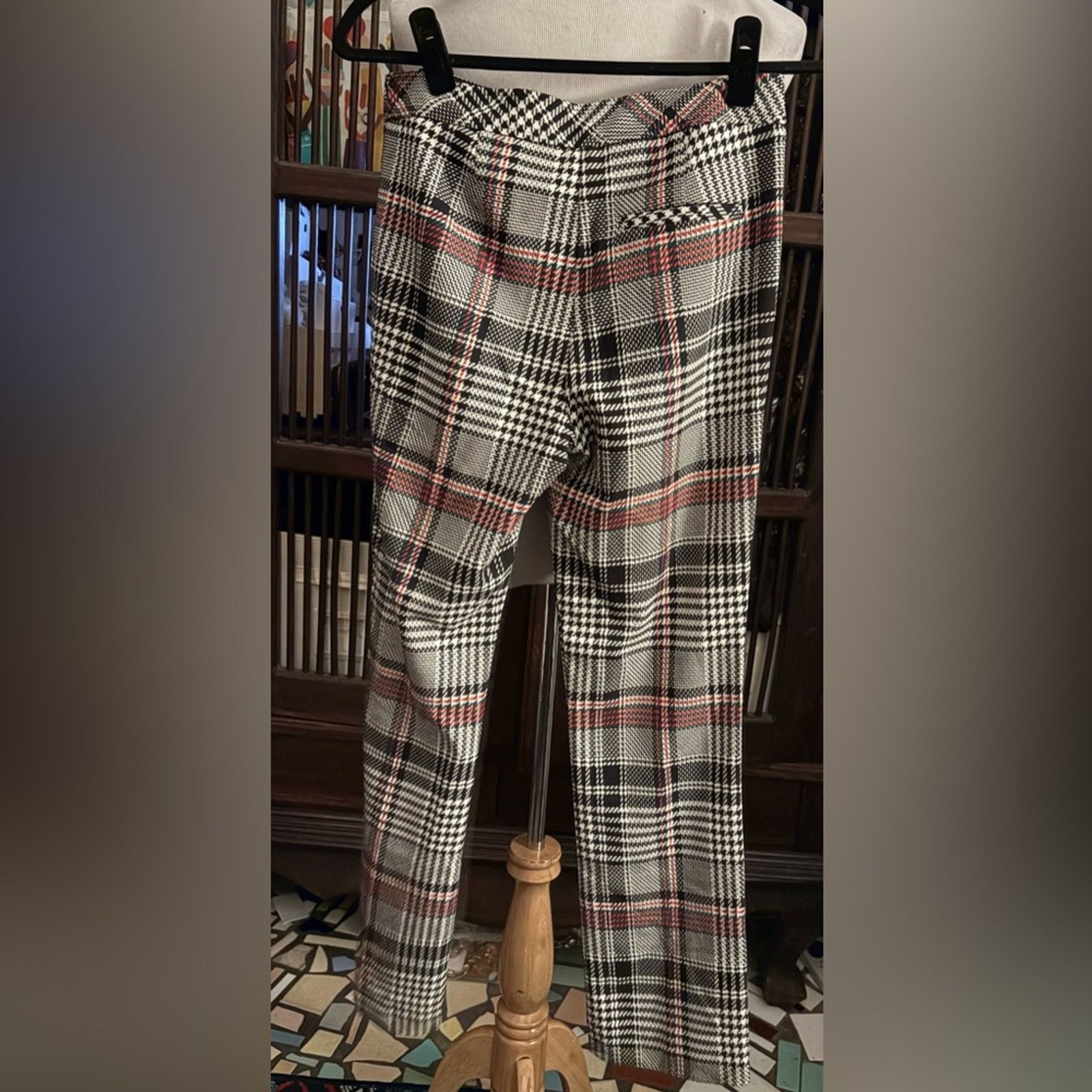 Trina Turk Nwt-TRINA TURK-Churchill Plaid Steph Hem Pants-Sz 0 Size 22" - 4 Thumbnail