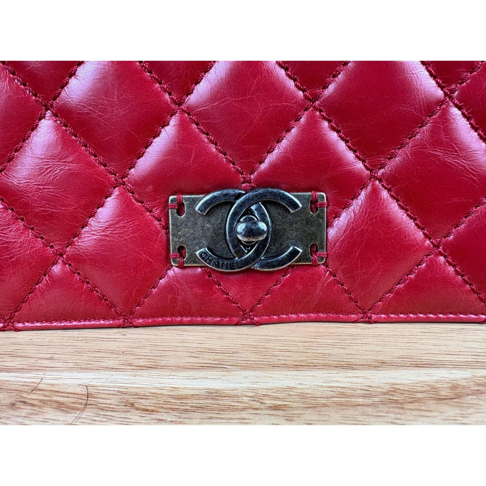 Chanel Authentic Chanel Matelasse Red Calfskin Cocomark Shoulder Size ONE SIZE - 10 Thumbnail