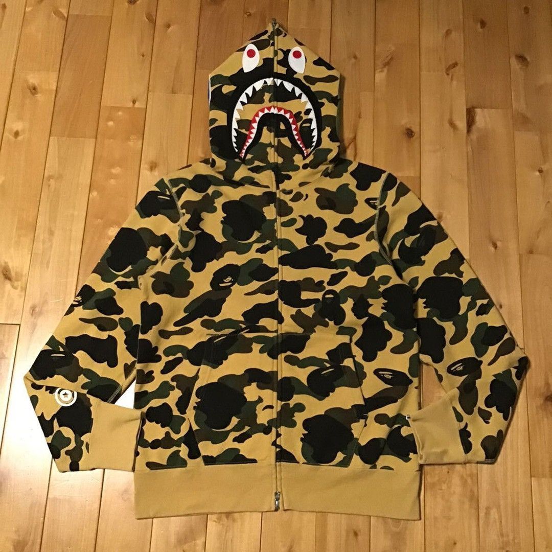 Bape BAPE 1st camo yellow shark full zip hoodie a bathing ape Size US M / EU 48-50 / 2 - 1 Thumbnail