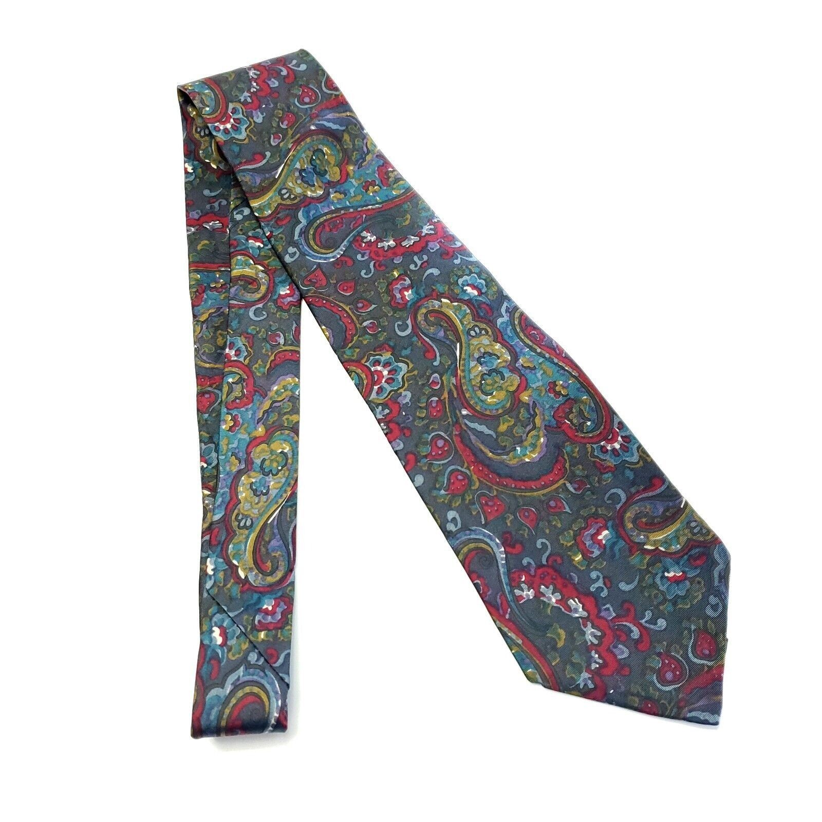 Designer Briar Traditional Apparel Green Red Paisley Print Short Silk Size ONE SIZE - 6 Thumbnail