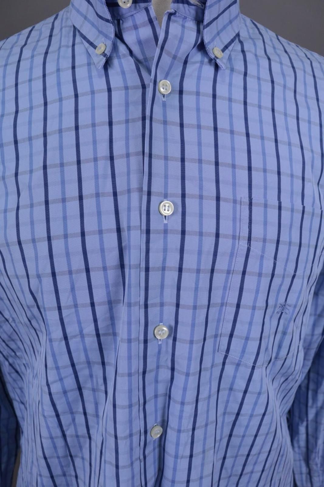 Designer Burberry London Blue Check Button Down Shirt Size L Size US L / EU 52-54 / 3 - 4 Thumbnail