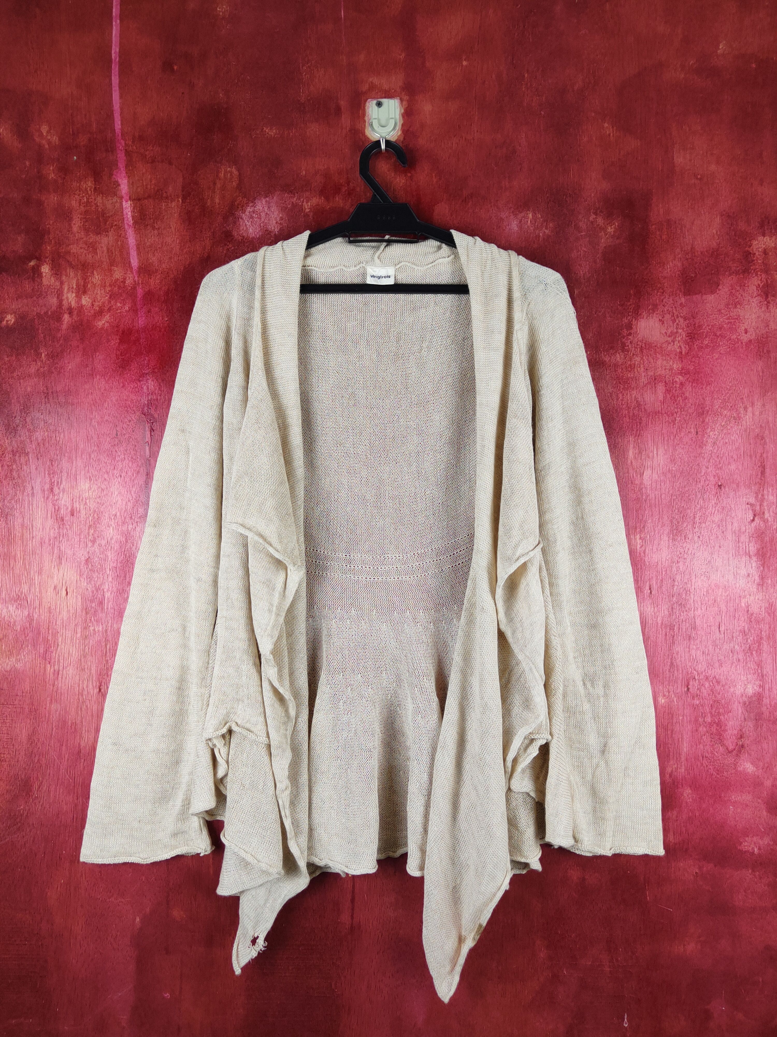 Japanese Brand × Vintage Vingtrois Beige Knitwear Cardigan vintage #S2374 Size S / US 4 / IT 40 - 1 Thumbnail
