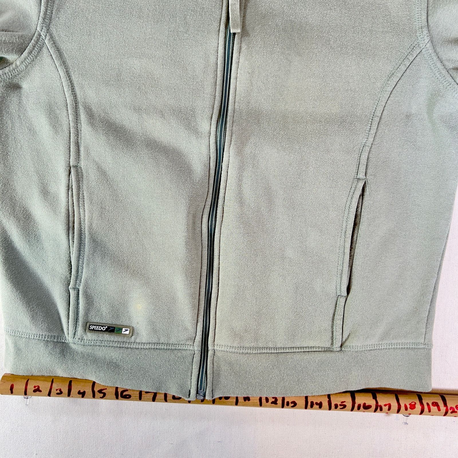 Speedo Speedo Full Zip Sweatshirt Unisex Green w/ 2 Pockets Size L / US 10 / IT 46 - 9 Thumbnail