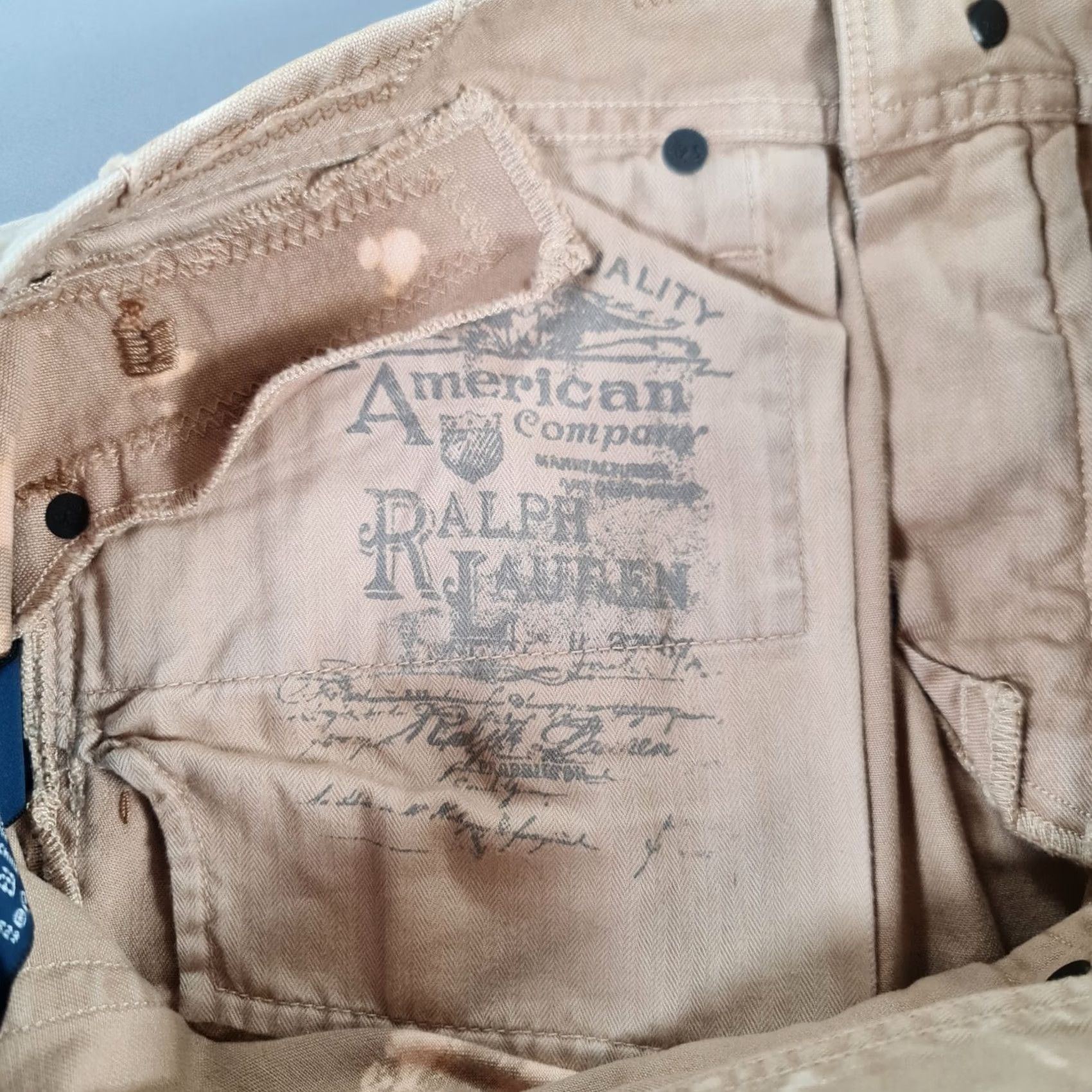 Levi's Ralph Lauren Jeans Beige W32 L29 Distressed Patchwork Western Rare Denim 5-Pocket Zip Fly Womens Jeans Size 24" / US 00 / IT 34 - 7 Thumbnail