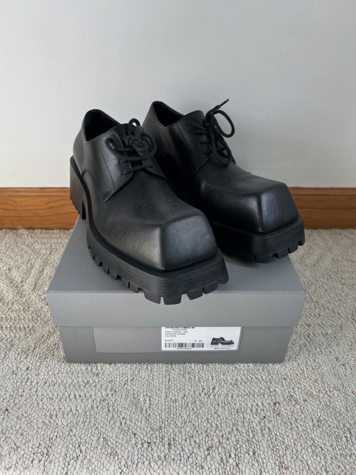 靴 balenciaga trooper 43 Pre-owned Balenciaga New Leather Trooper Boots (43) Fits 43