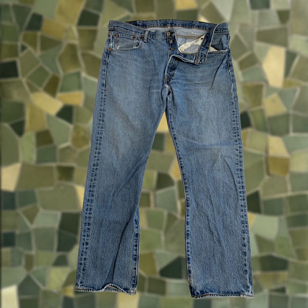 Levi's Levi's 501 Jeans Blue Button Fly Straight 38x32 Mens Regular Denim Cotton 5-Pocket American Cowboy Vintage No? Size US 38 / EU 54 - 1 Thumbnail