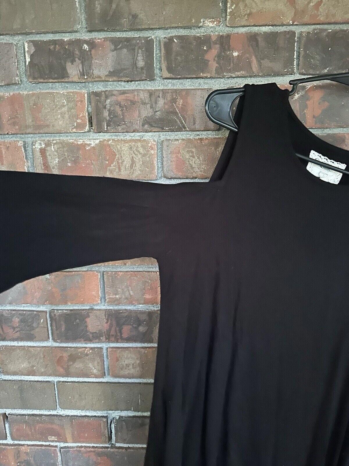 David Eden Cupio Women's Black Cold Shoulder Tunic Top Size L / US 10 / IT 46 - 5 Thumbnail