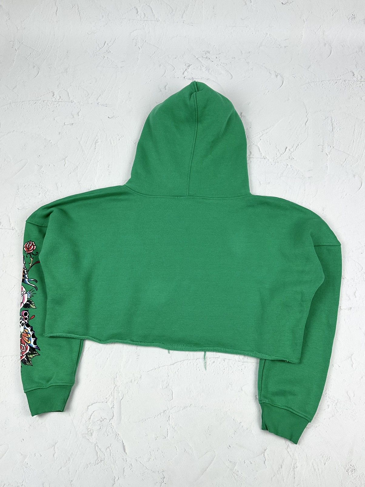 Ed Hardy Ed Hardy Missguided Cropped Green Hoodie Size L / US 10 / IT 46 - 7 Thumbnail