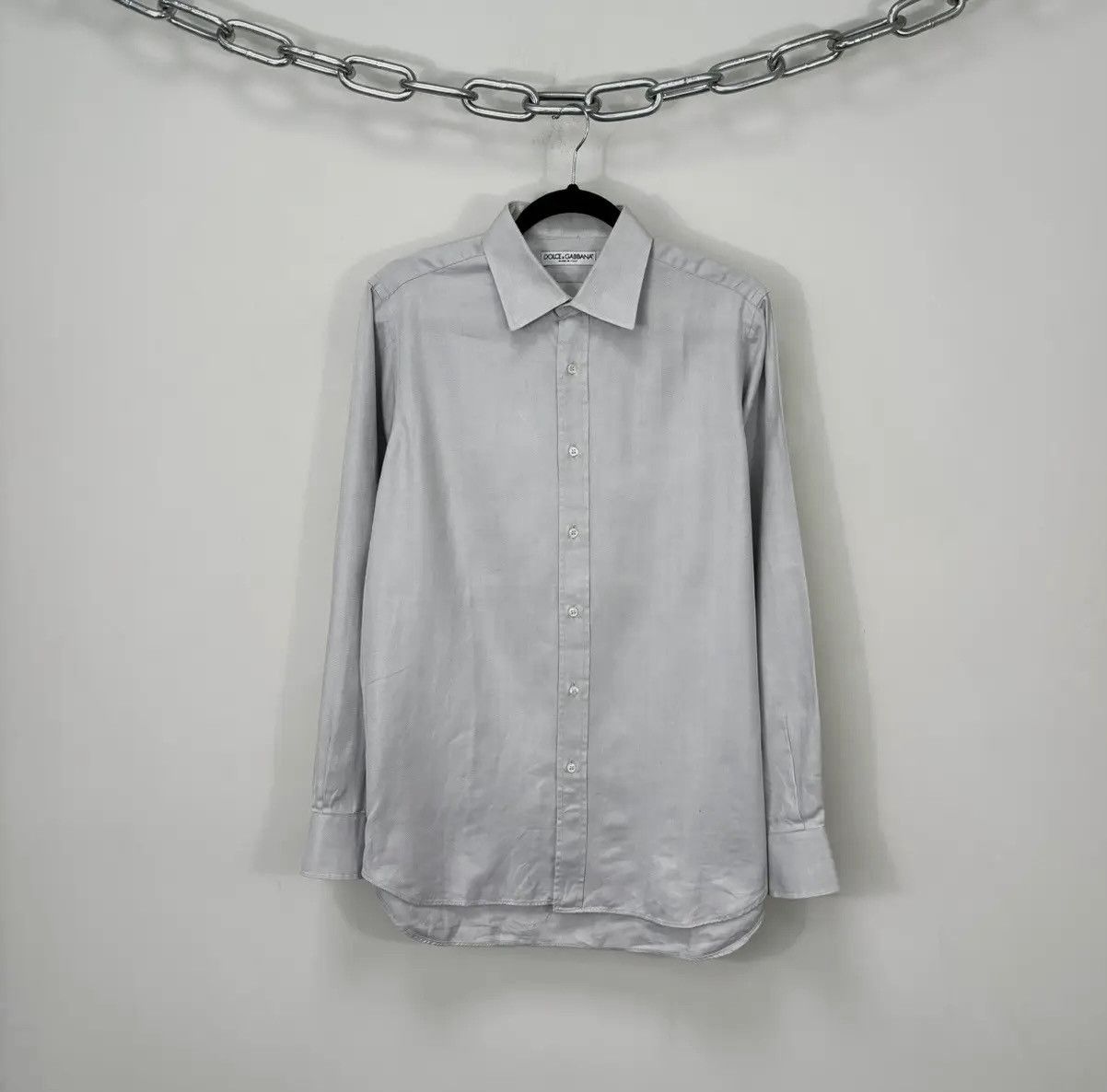 Dolce & Gabbana × Vintage Vintage Dolce & Gabbana Men's Gray Rare Button Up Shirt Size US L / EU 52-54 / 3 - 1 Thumbnail