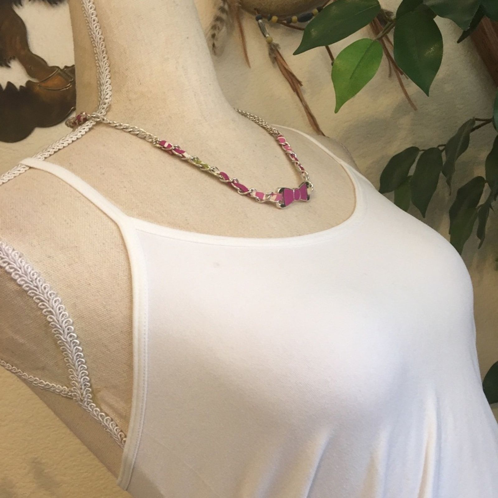 Jewelry Vera Bradley enamel bow braided chain necklace Size ONE SIZE - 2 Thumbnail