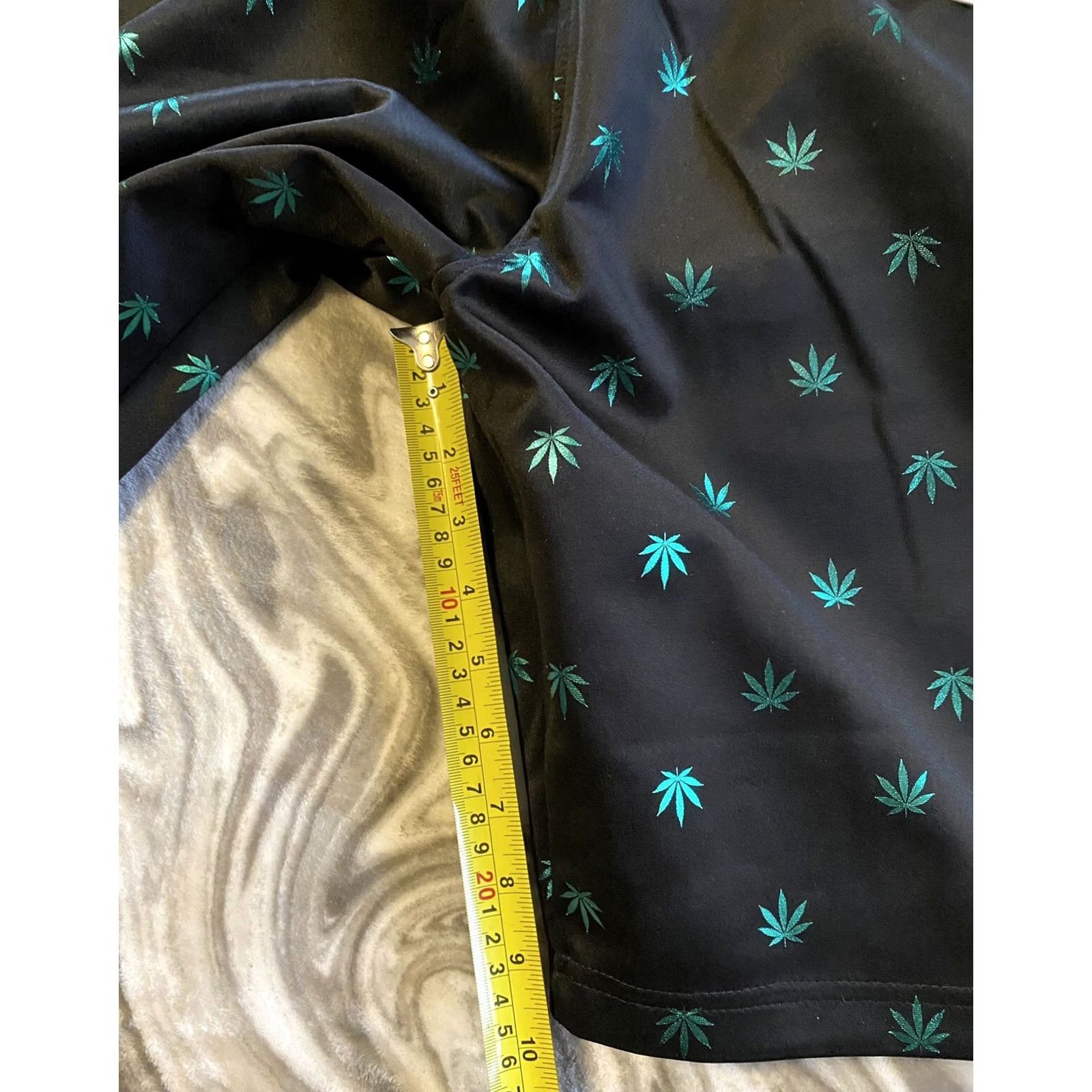 Vintage Drill Clothing Men Bottom Shorts L Black/Green Kronic Prints 420 Ganja Paisley Pockets Size US 33 - 8 Thumbnail
