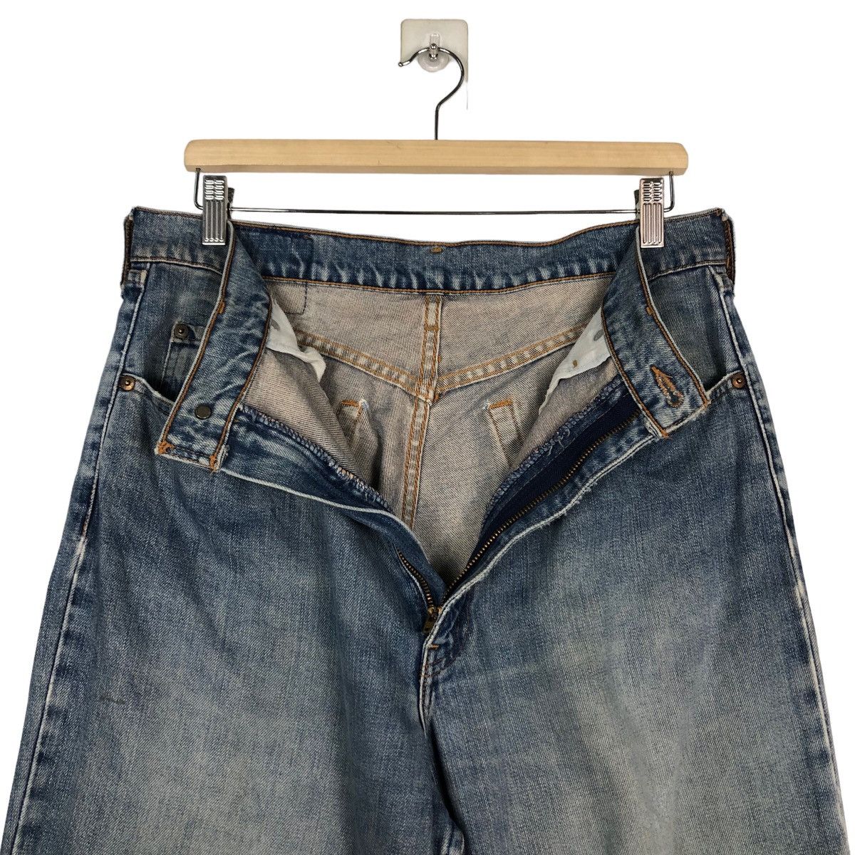Levi's 🔥Vintage Levi’s Biker Denim Jeans Distressed Japan Size US 34 / EU 50 - 14 Thumbnail