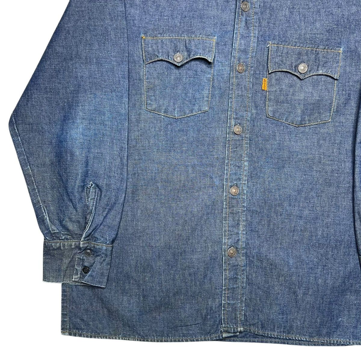 Levi's 1970s Levi’s Orange Tab Denim Button Up Long Sleeve Shirt Size US XL / EU 56 / 4 - 17 Thumbnail