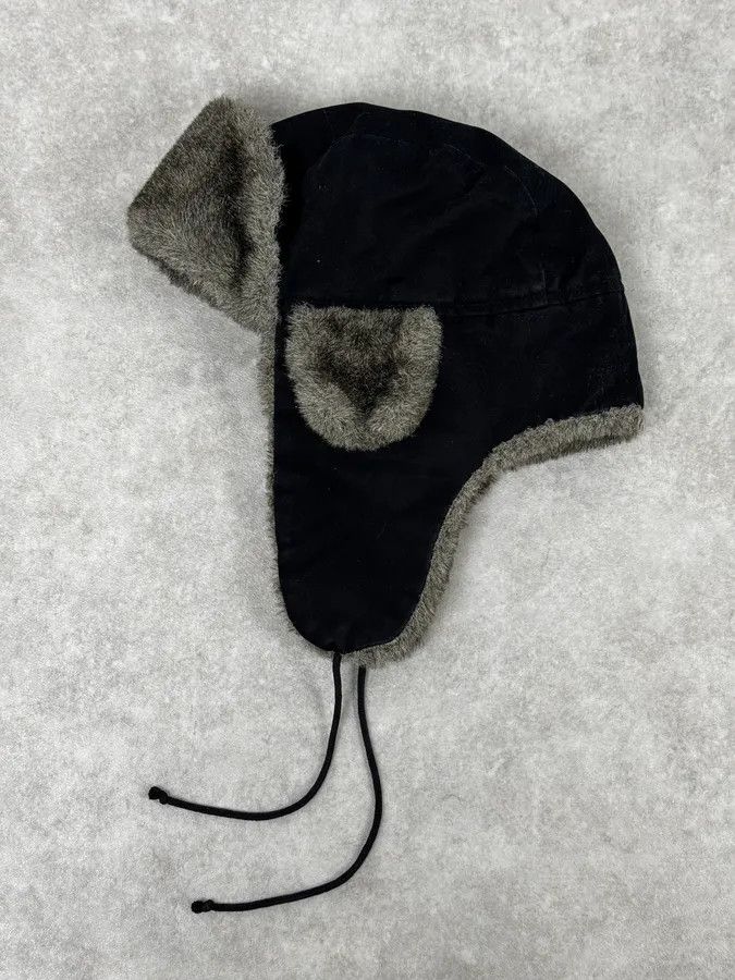 agnes b. 2000s Agnès B Black Fur Lined Chapka Hat Size ONE SIZE - 4 Thumbnail