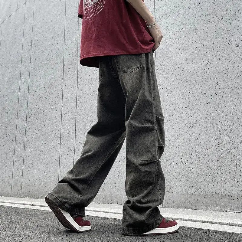 Japanese Brand Retro loose straight leg micro flared jeans Size US 32 / EU 48 - 3 Thumbnail