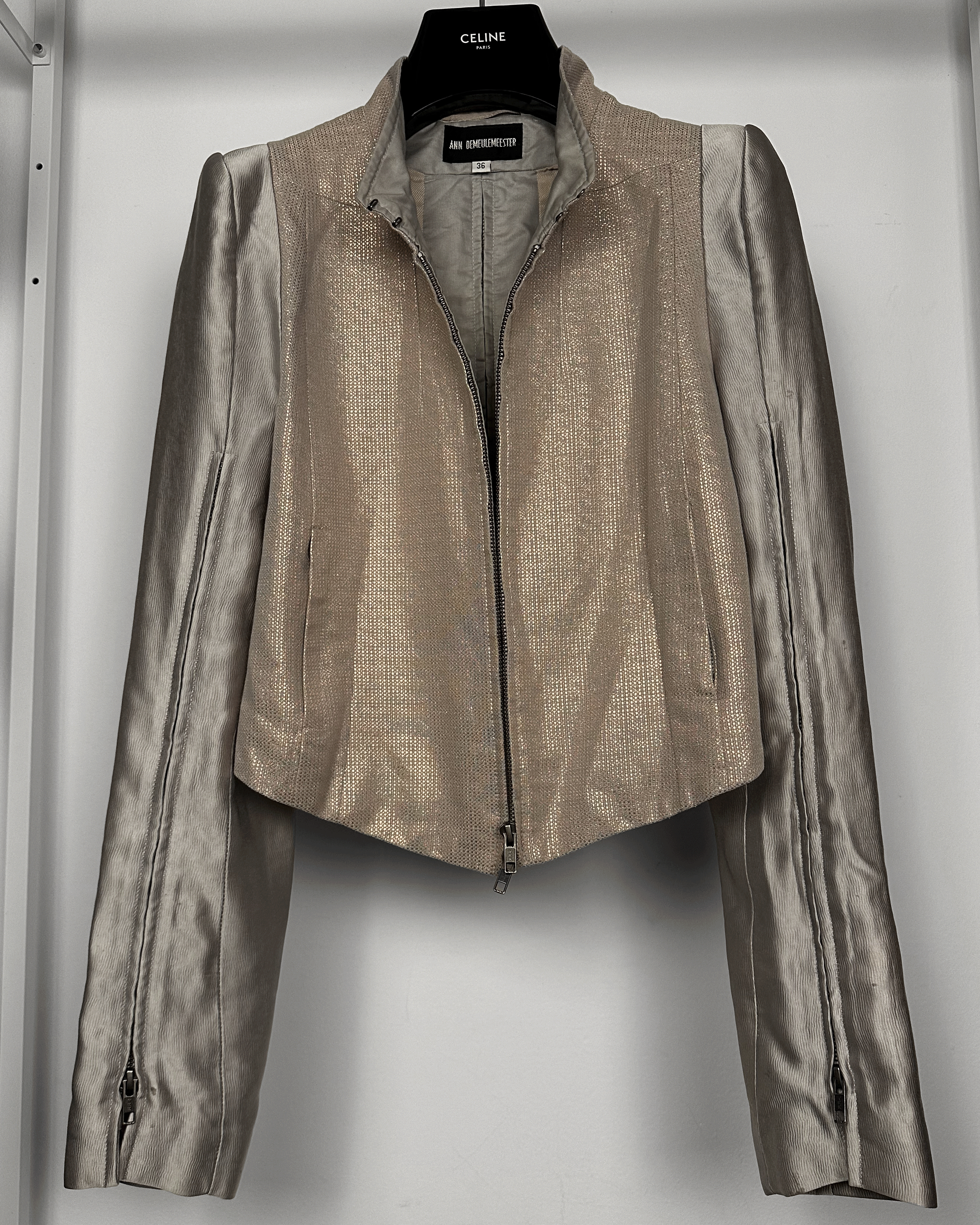 Ann Demeulemeester Ann Demeulemeester Iridescent Glitter Evening Jacket Size US S / EU 44-46 / 1 - 3 Thumbnail