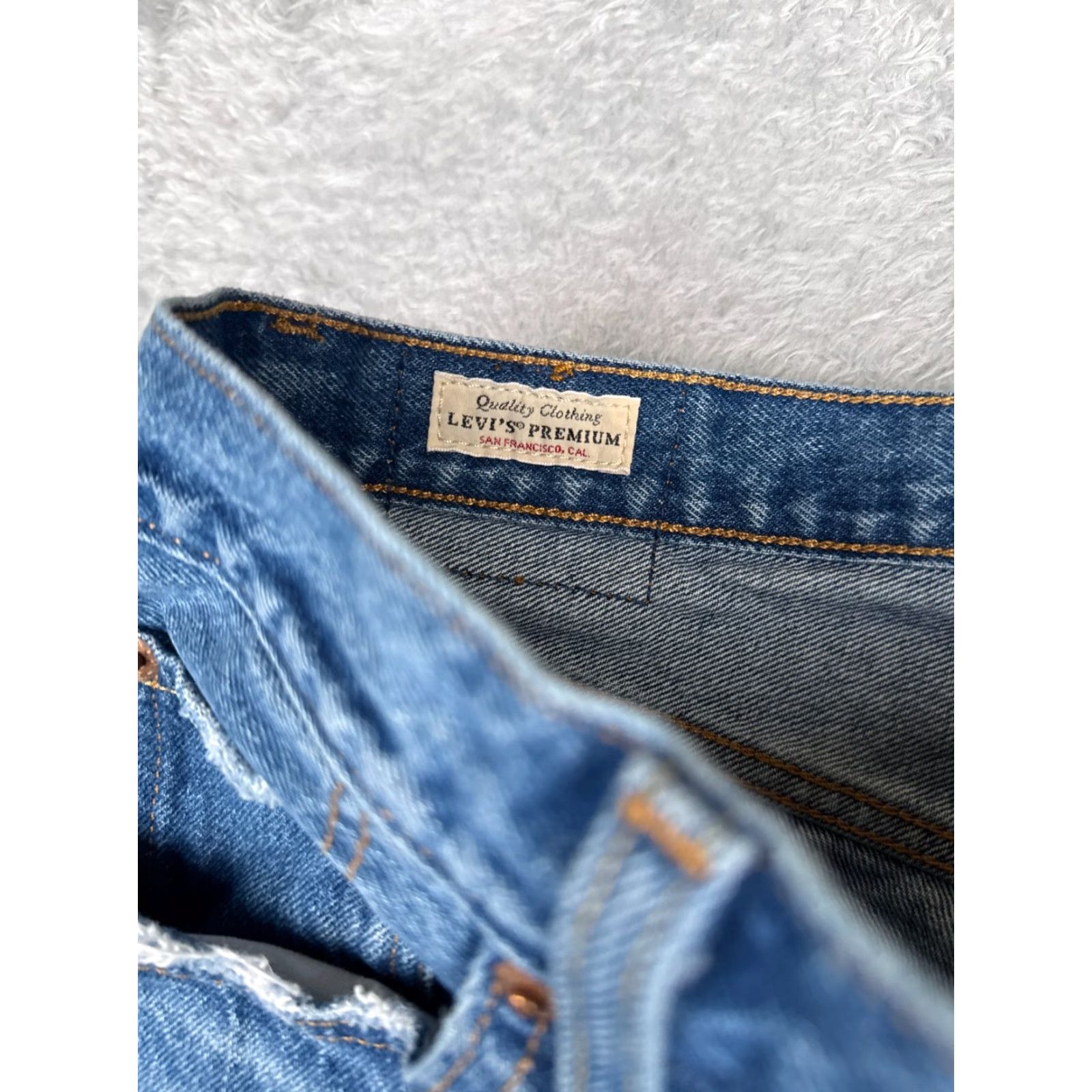 Levi's VINTAGE Levis Jeans 501 Levi'S Denim Blue 29x25 Distressed Button Fly Regular Mens Jeans 501 Series Retro 29 Size US 29 - 6 Thumbnail