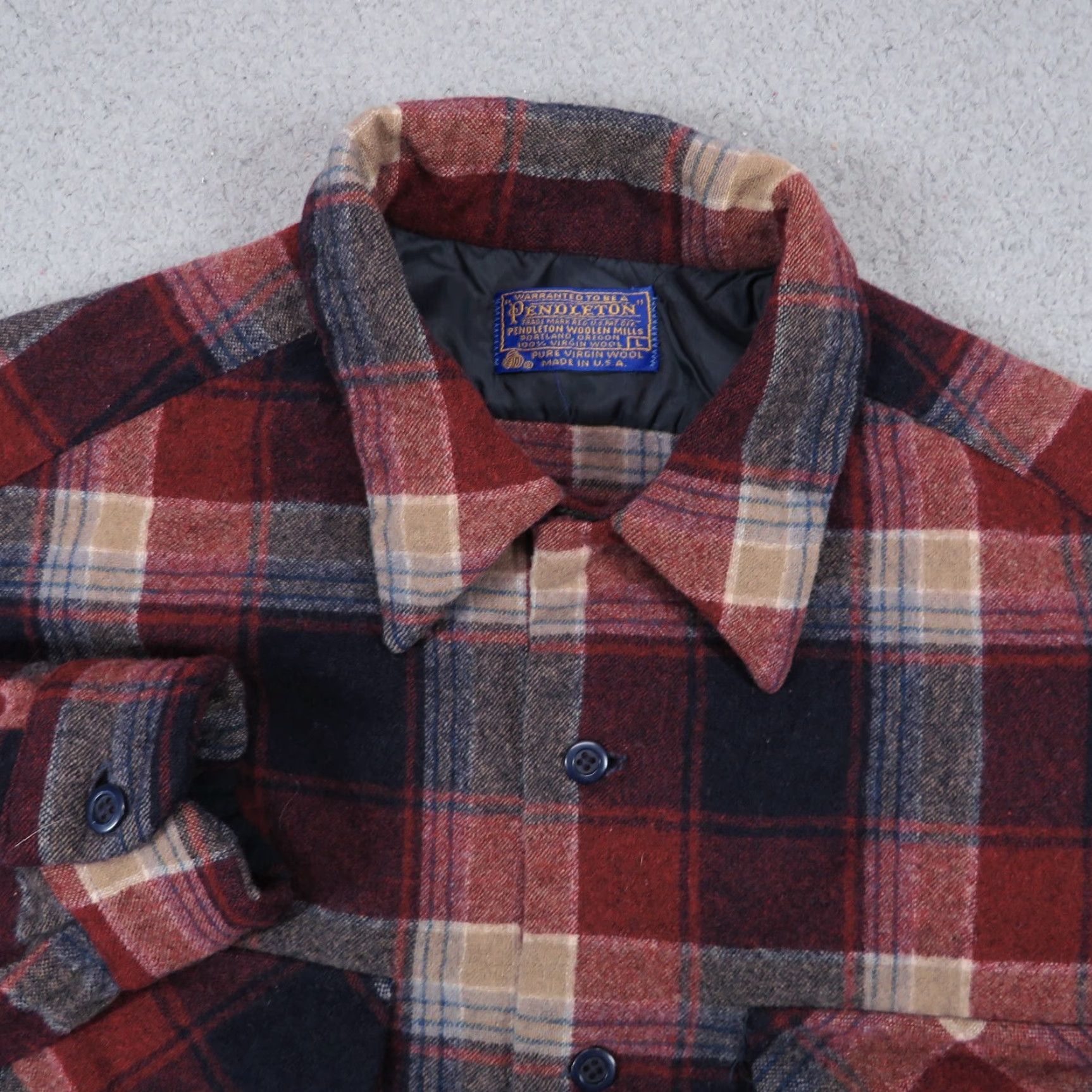Pendleton VTG Pendleton Shirt Mens Large 60s 70s Red Plaid Board Shirt Loop Collar Surfer Flap Size US L / EU 52-54 / 3 - 3 Thumbnail