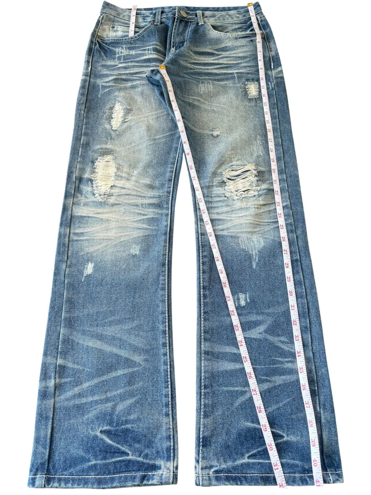 Helmut Lang Vintage Japanese Brand Rusty Stack Wash Distress Loose Jeans Size US 31 - 7 Thumbnail