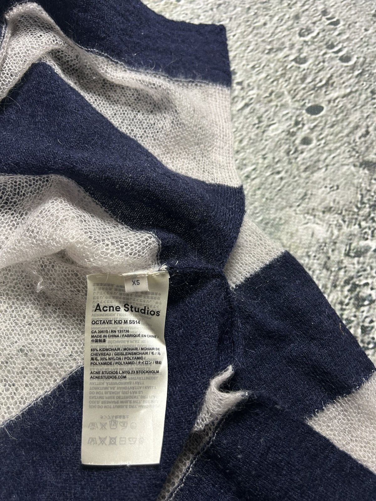 Acne Studios Acne Studios Mohair Sweater Octave SS14 Striped Navy White Size US XS / EU 42 / 0 - 6 Thumbnail