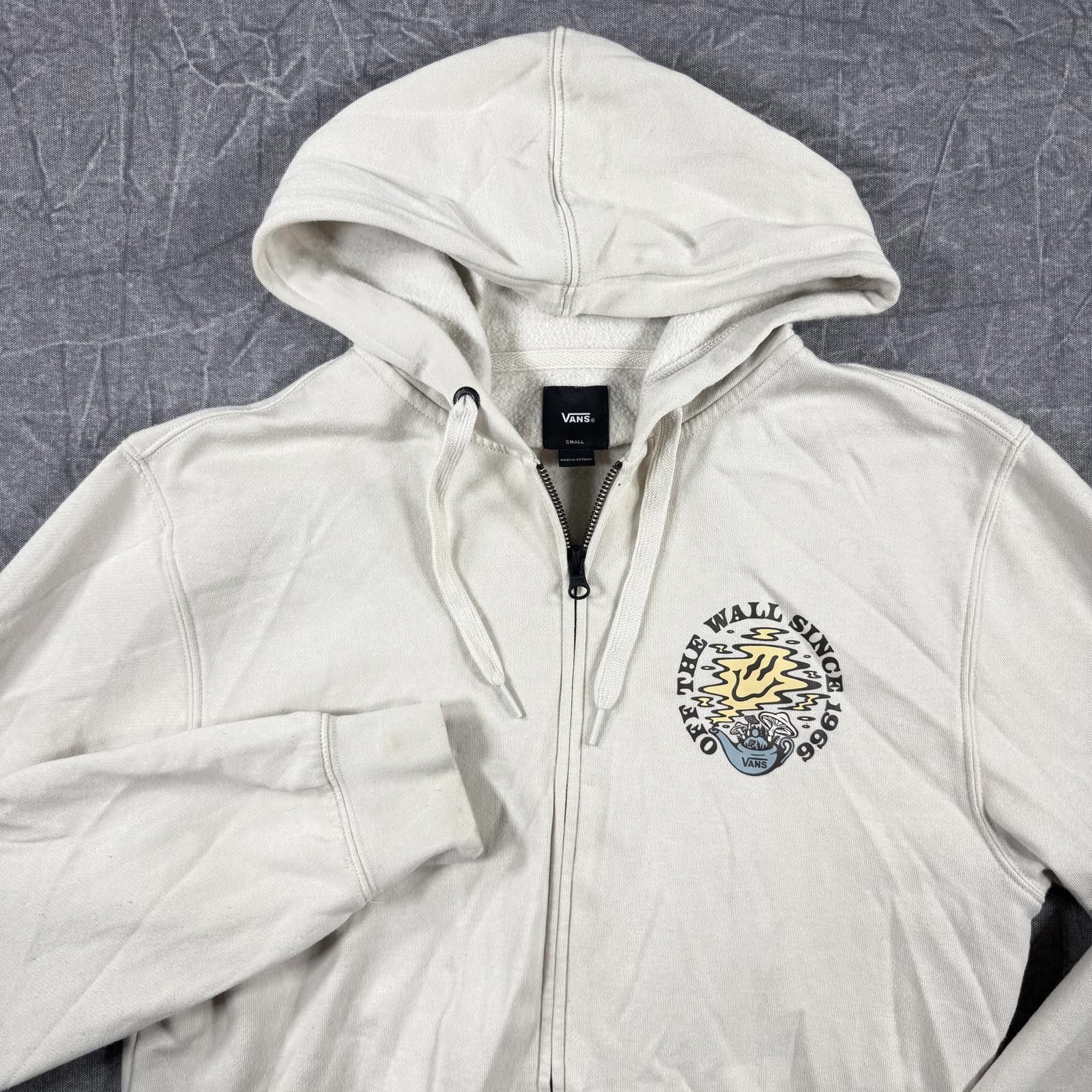 Vans Vans Hoodie Unisex S Cream Full zip jacket Size S / US 4 / IT 40 - 1 Thumbnail