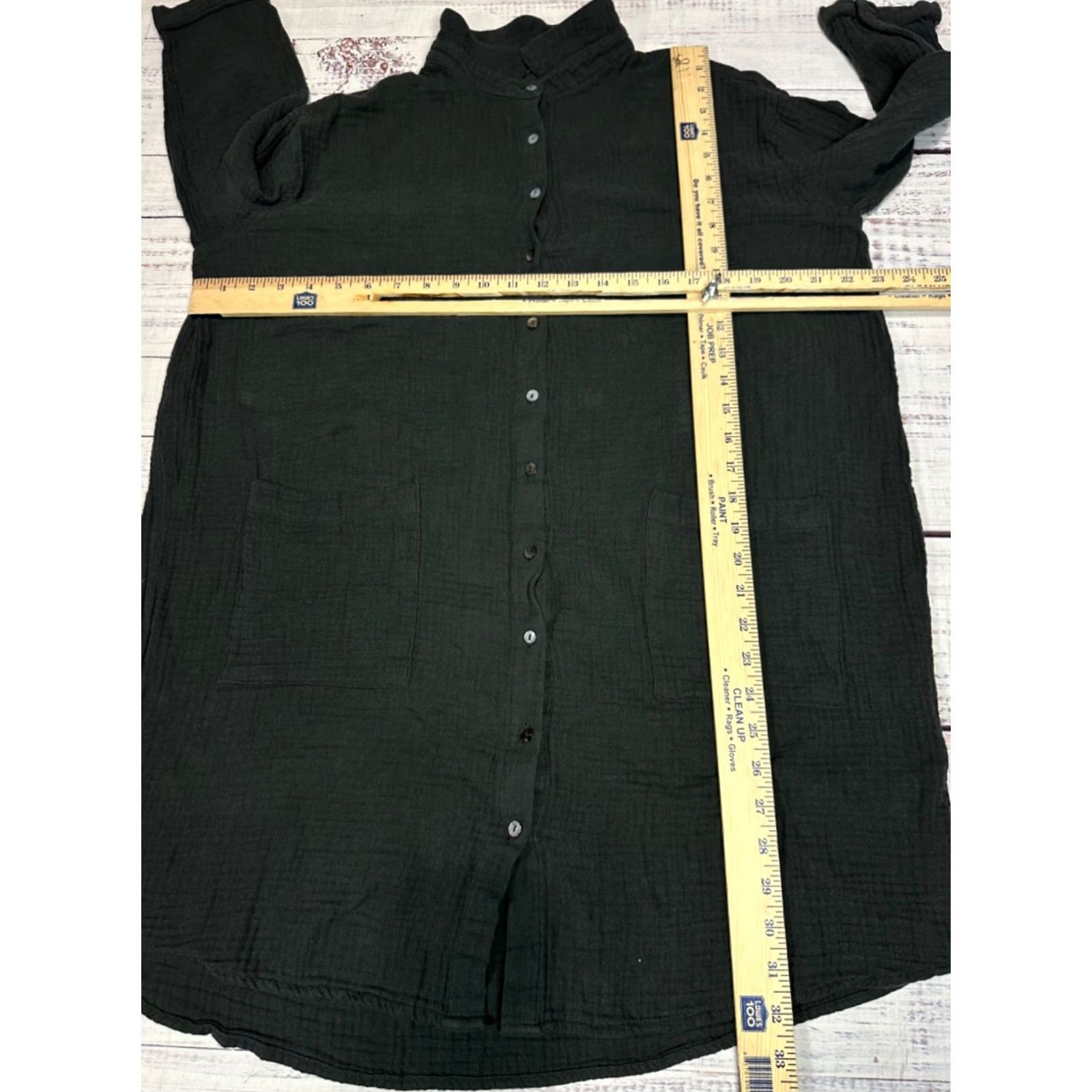 Vintage Grade & Gather Womens Button-Up Tunic Shirt Sz S Gray Cotton Gauze Half Slv Size S / US 4 / IT 40 - 2 Thumbnail