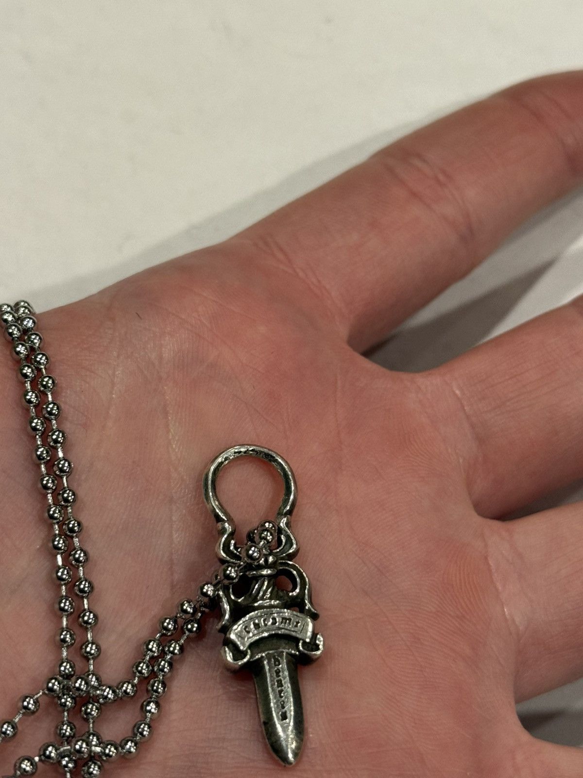 Chrome Hearts Chrome Hearts Dagger Pendant Silver Ball Chain Necklace 925 Size ONE SIZE - 6 Thumbnail
