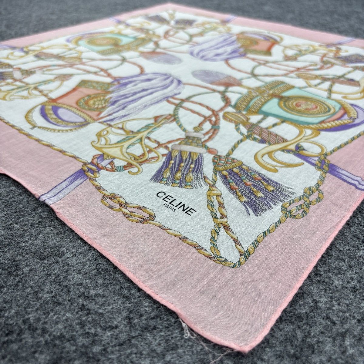 Celine × Vintage Handkerchief # E009 # Bandana # Neckerchief Size ONE SIZE - 6 Thumbnail