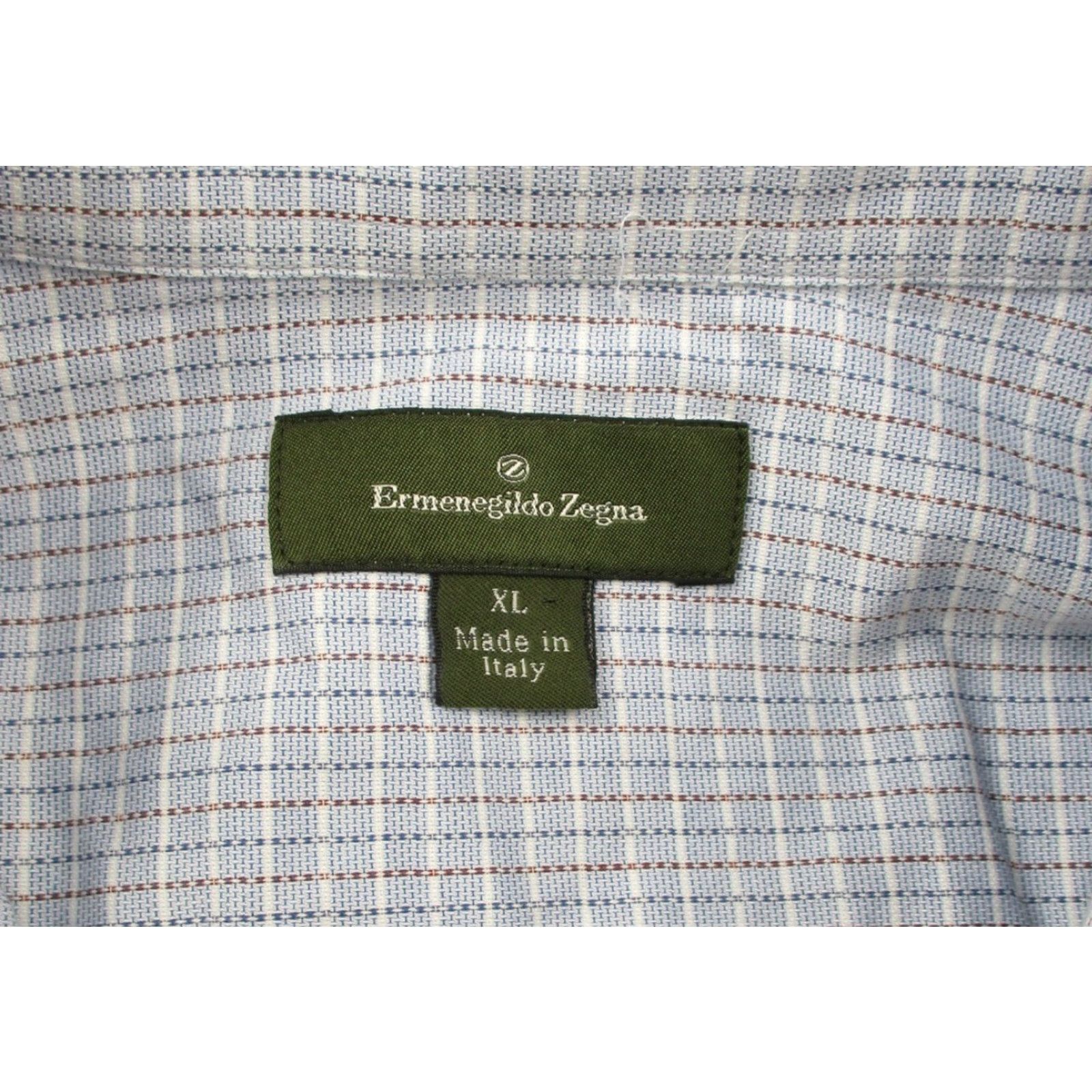 Ermenegildo Zegna Ermenegildo Zegna Shirt Mens XL Blue Windowpane Check Long Sleeve Made Italy Size US XL / EU 56 / 4 - 5 Thumbnail