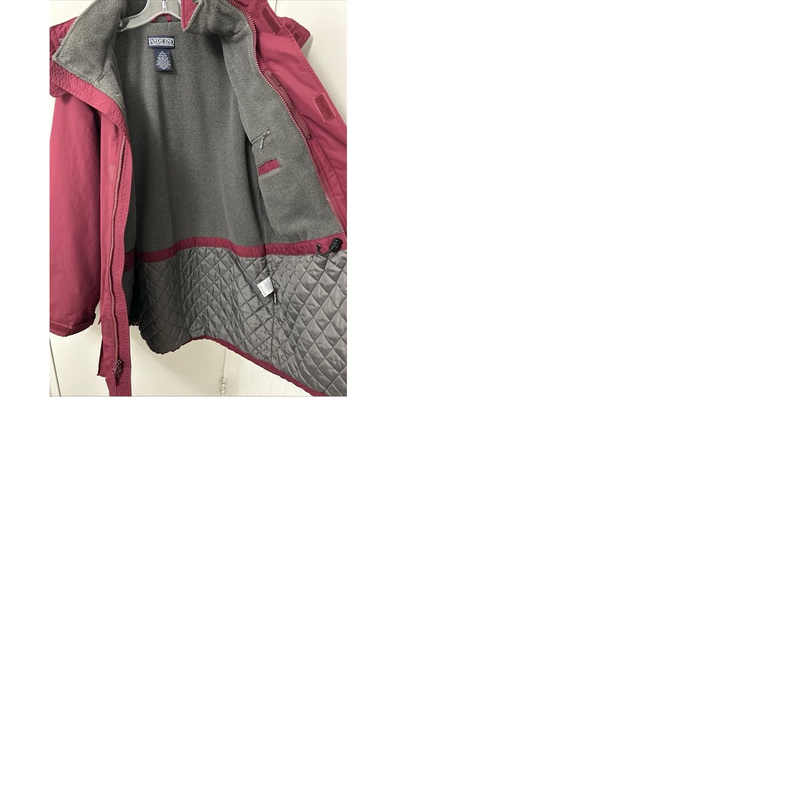 Lands' End VINTAGE Lands' End Squall Parka Jacket Mens M Maroon Full Zip Hooded Insulated Lined Pockets Fall Winter Regular Size M Mens Size US M / EU 48-50 / 2 - 9 Thumbnail